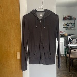 Nike Gray Zip Up Hooded Sweatshirt-Medium